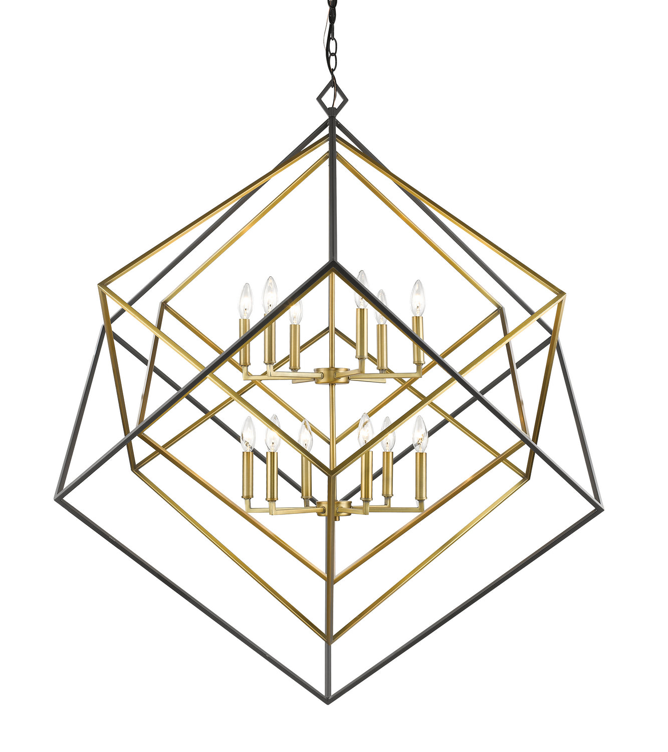Z-Lite - 457-12OBR-BRZ - 12 Light Chandelier - Euclid - Olde Brass + Bronze