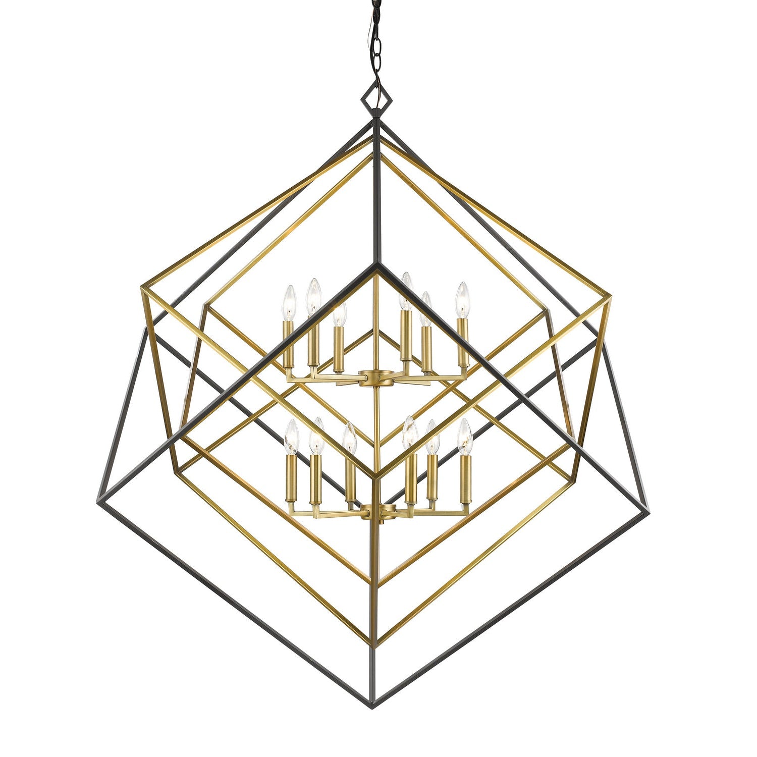 Z-Lite - 457-12OBR-BRZ - 12 Light Chandelier - Euclid - Olde Brass + Bronze