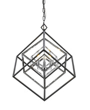 Z-Lite - 457-3CH-MB - Three Light Chandelier - Euclid - Chrome + Matte Black