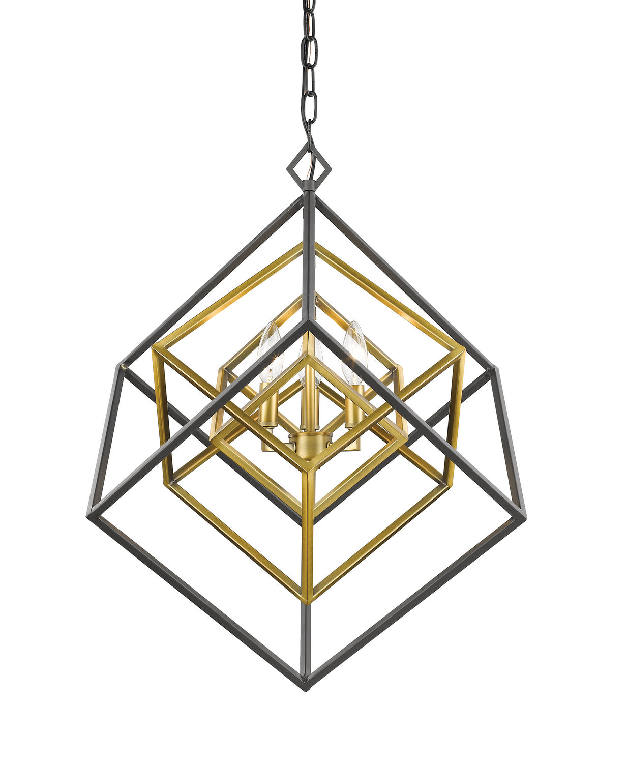 Z-Lite - 457-3OBR-BRZ - Three Light Chandelier - Euclid - Olde Brass + Bronze