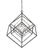 Z-Lite - 457-4CH-MB - Four Light Chandelier - Euclid - Chrome + Matte Black
