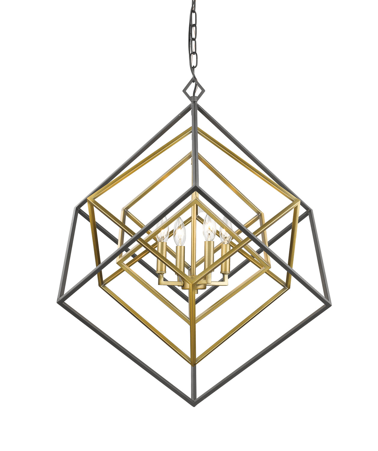 Z-Lite - 457-4OBR-BRZ - Four Light Chandelier - Euclid - Olde Brass + Bronze