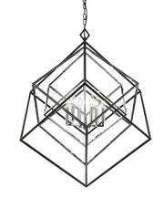 Z-Lite - 457-6CH-MB - Six Light Chandelier - Euclid - Chrome + Matte Black