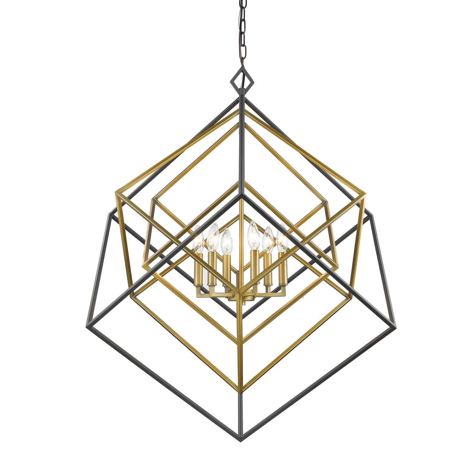 Z-Lite - 457-6OBR-BRZ - Six Light Chandelier - Euclid - Olde Brass + Bronze