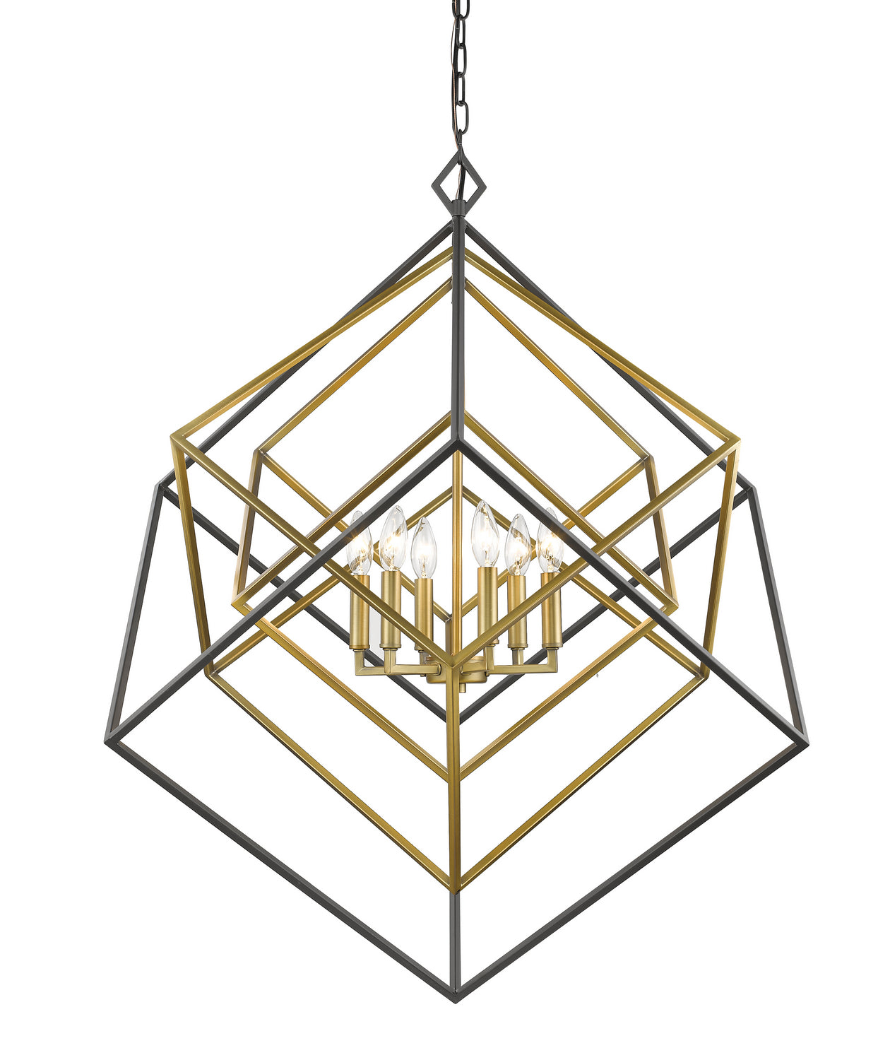 Z-Lite - 457-6OBR-BRZ - Six Light Chandelier - Euclid - Olde Brass + Bronze