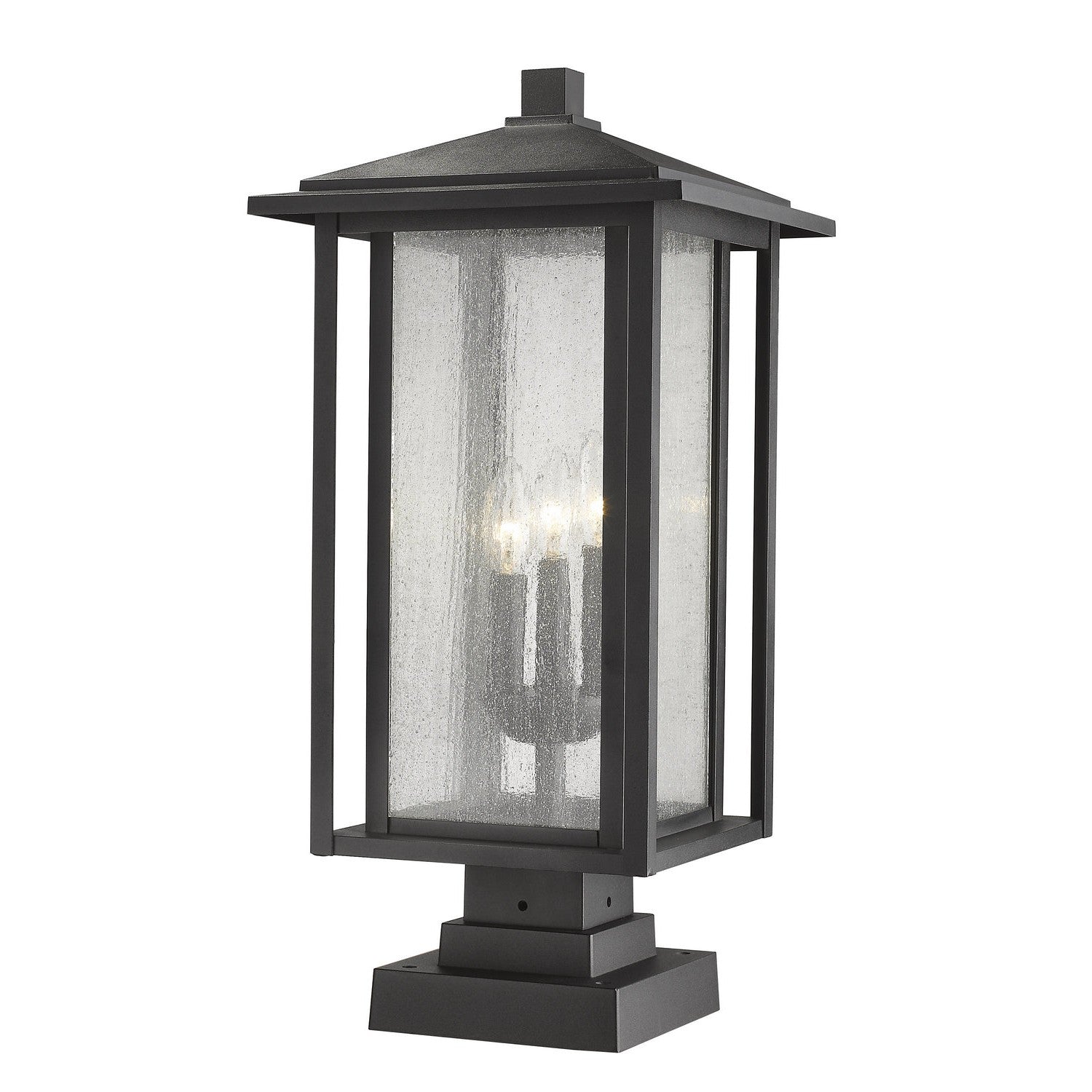 Z-Lite - 554PHXLS-SQPM-BK - Three Light Outdoor Pier Mounted Fixture - Aspen - Black