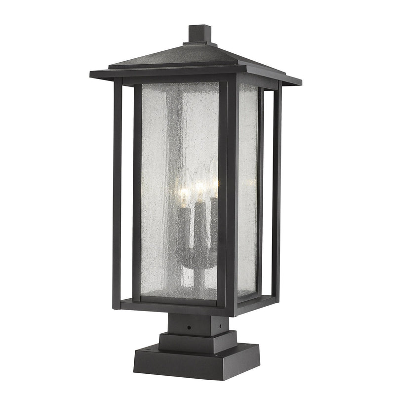 Z-Lite - 554PHXLS-SQPM-BK - Three Light Outdoor Pier Mounted Fixture - Aspen - Black