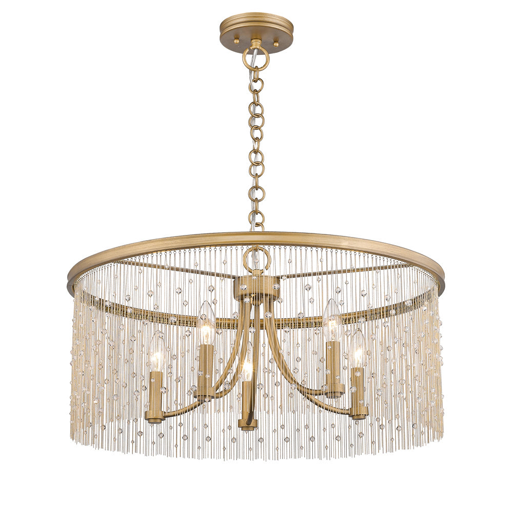 Golden - 1771-5 PG-CRY - Five Light Chandelier - Marilyn - Peruvian Gold