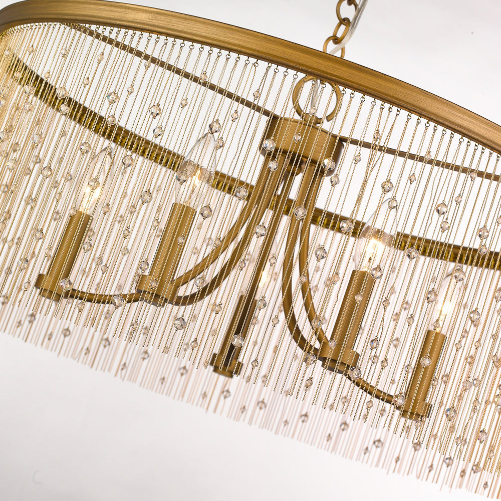 Golden - 1771-5 PG-CRY - Five Light Chandelier - Marilyn - Peruvian Gold