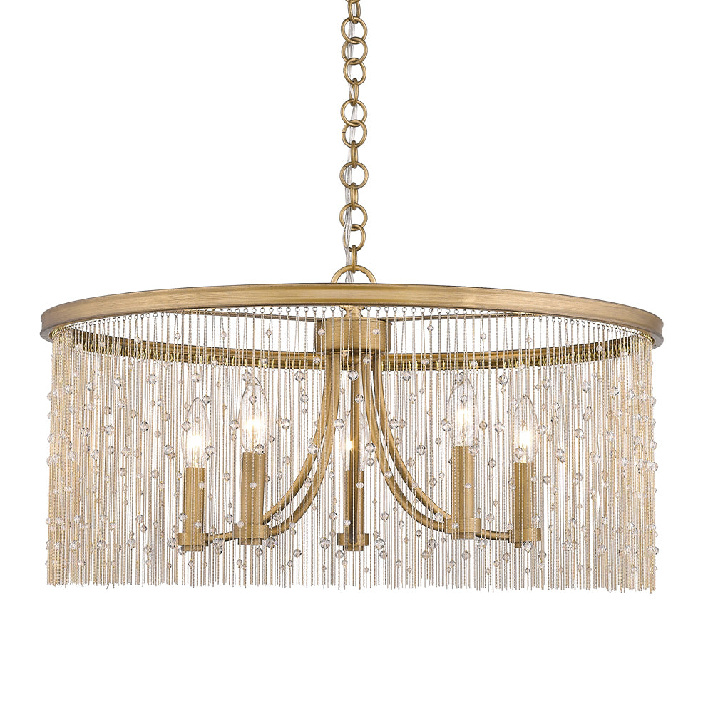 Golden - 1771-5 PG-CRY - Five Light Chandelier - Marilyn - Peruvian Gold
