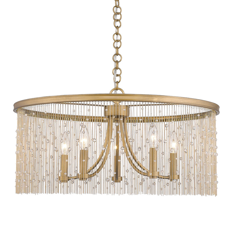 Golden - 1771-5 PG-CRY - Five Light Chandelier - Marilyn - Peruvian Gold