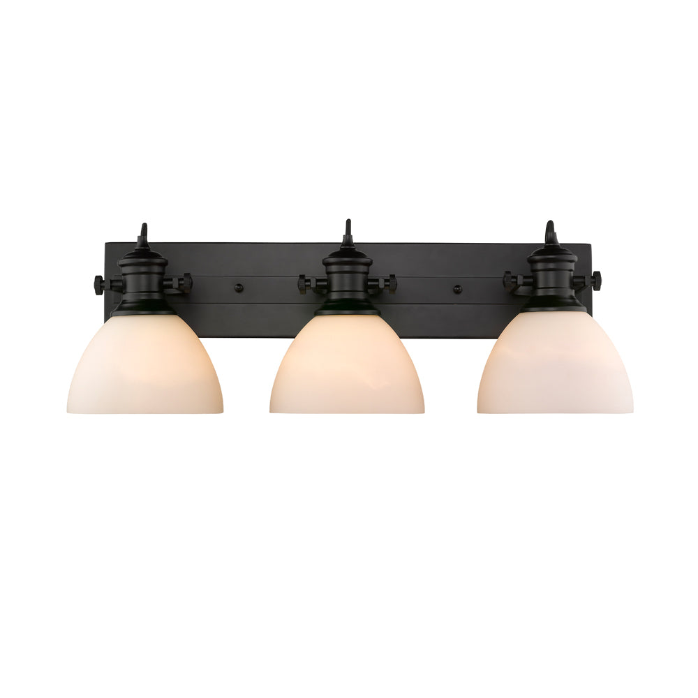Golden - 3118-BA3 BLK-OP - Three Light Bath Vanity - Hines - Matte Black