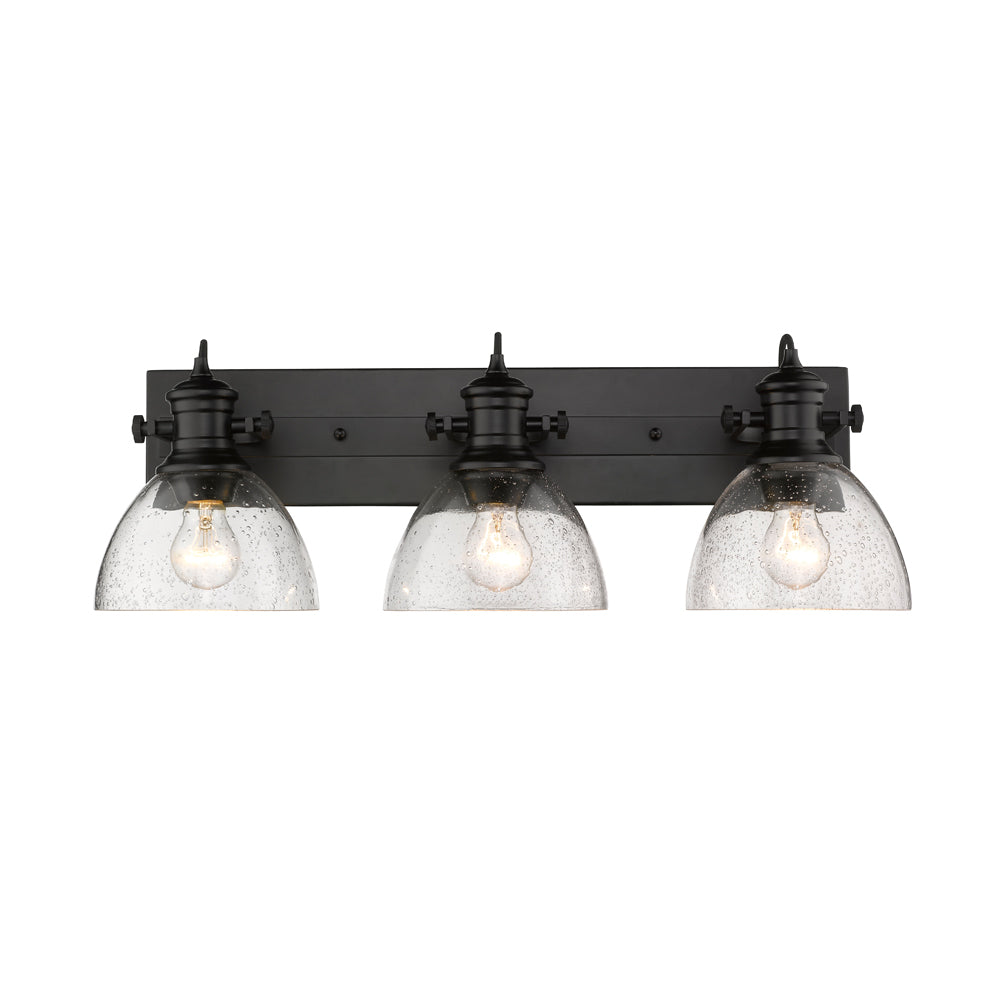 Golden - 3118-BA3 BLK-SD - Three Light Bath Vanity - Hines - Matte Black