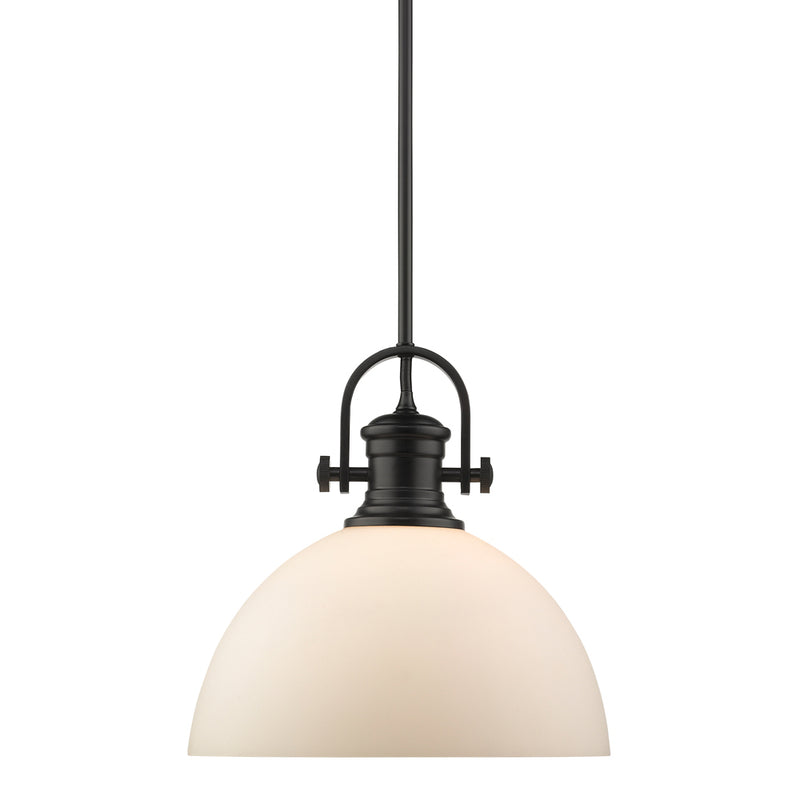 Golden - 3118-L BLK-OP - One Light Pendant - Hines - Matte Black