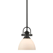 Golden - 3118-M1L BLK-OP - One Light Mini Pendant - Hines - Matte Black