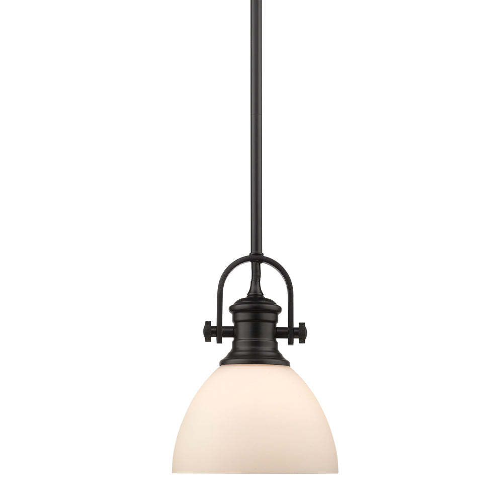 Golden - 3118-M1L BLK-OP - One Light Mini Pendant - Hines - Matte Black