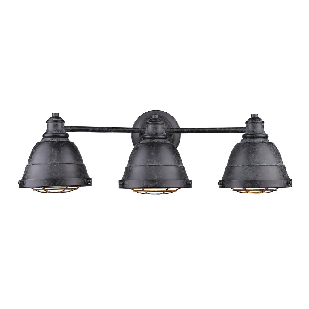 Golden - 7312-BA3 BP - Three Light Bath Vanity - Bartlett - Black Patina