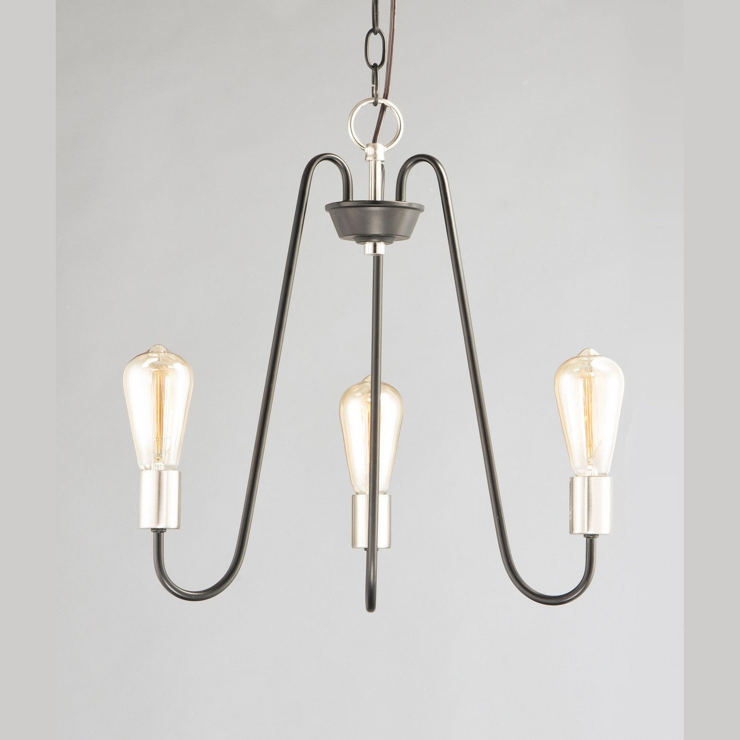 Maxim - 11733BKSN - Three Light Chandelier - Haven - Black / Satin Nickel