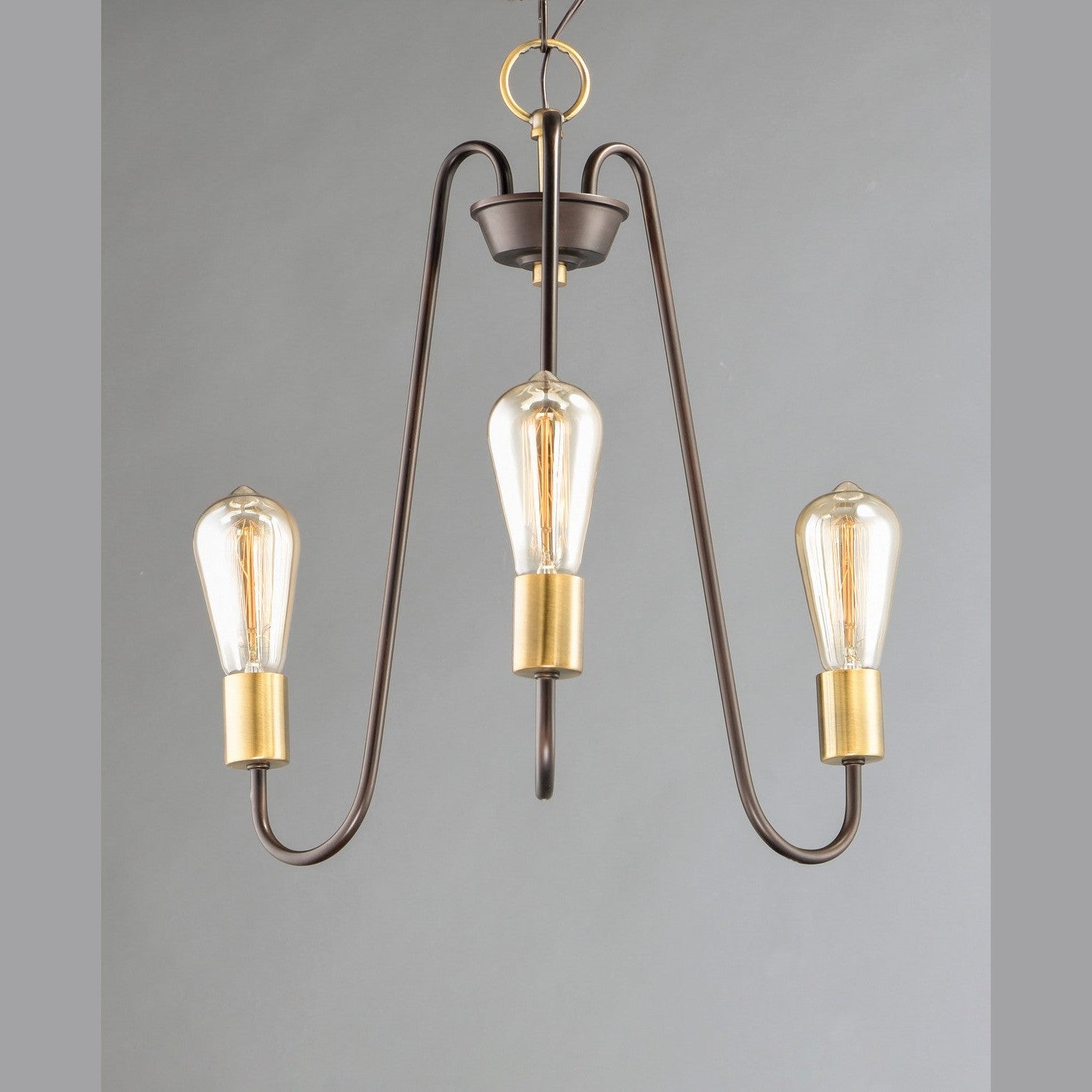 Maxim - 11733OIAB - Three Light Chandelier - Haven - Oil Rubbed Bronze / Antique Brass
