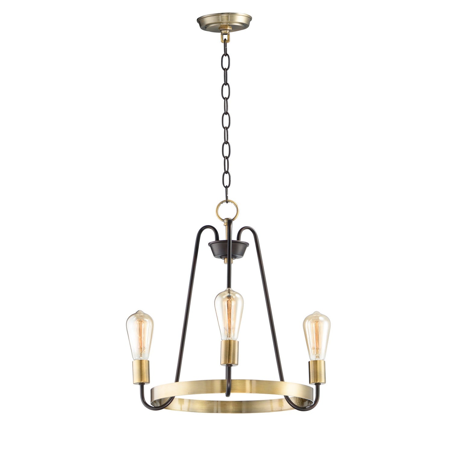 Maxim - 11733OIAB - Three Light Chandelier - Haven - Oil Rubbed Bronze / Antique Brass