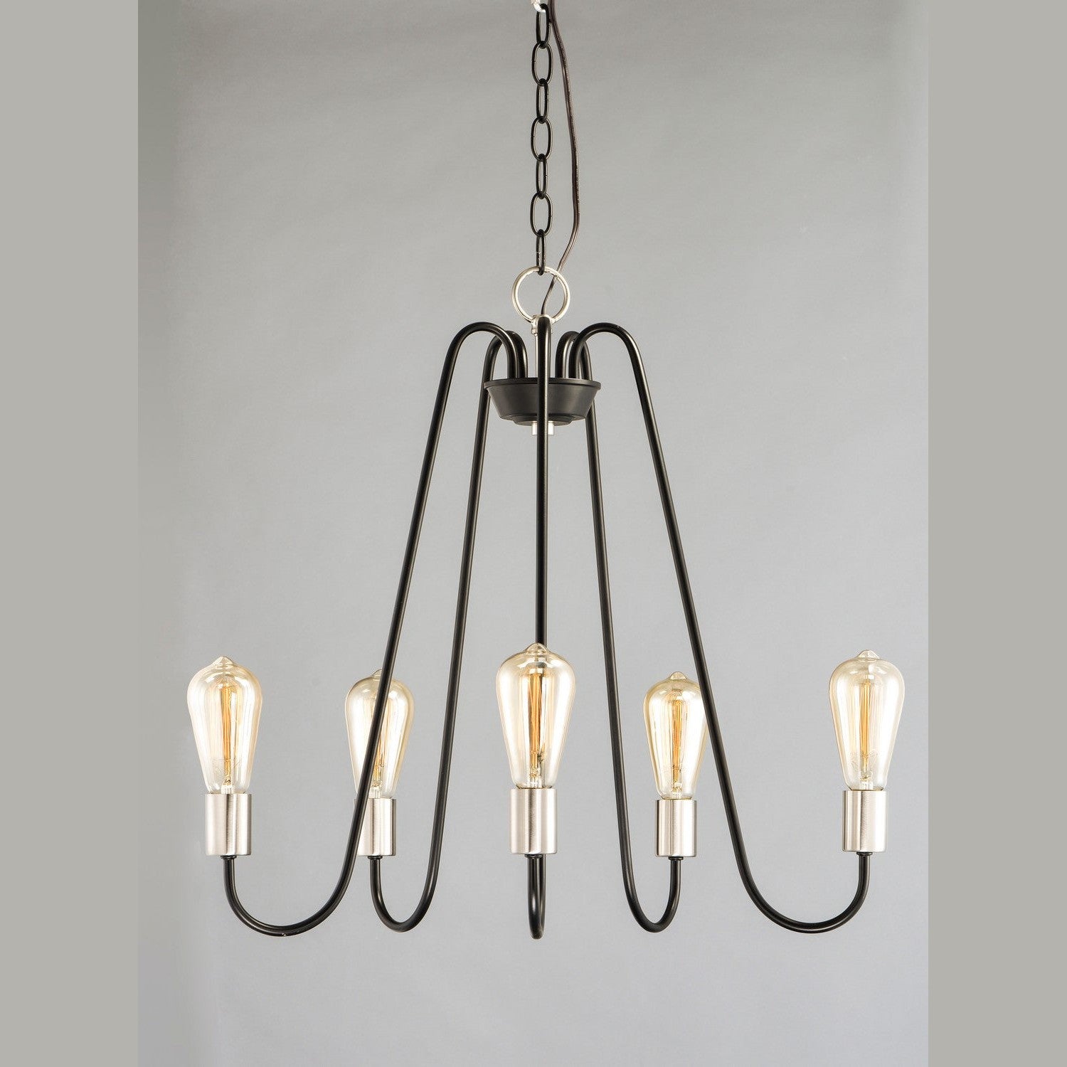 Maxim - 11735BKSN - Five Light Chandelier - Haven - Black / Satin Nickel