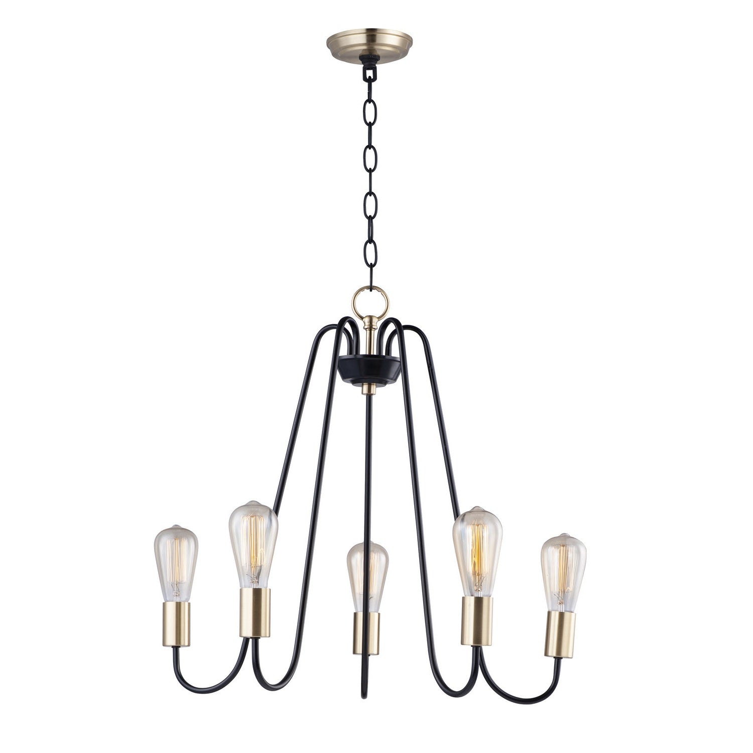 Maxim - 11735OIAB - Five Light Chandelier - Haven - Oil Rubbed Bronze / Antique Brass