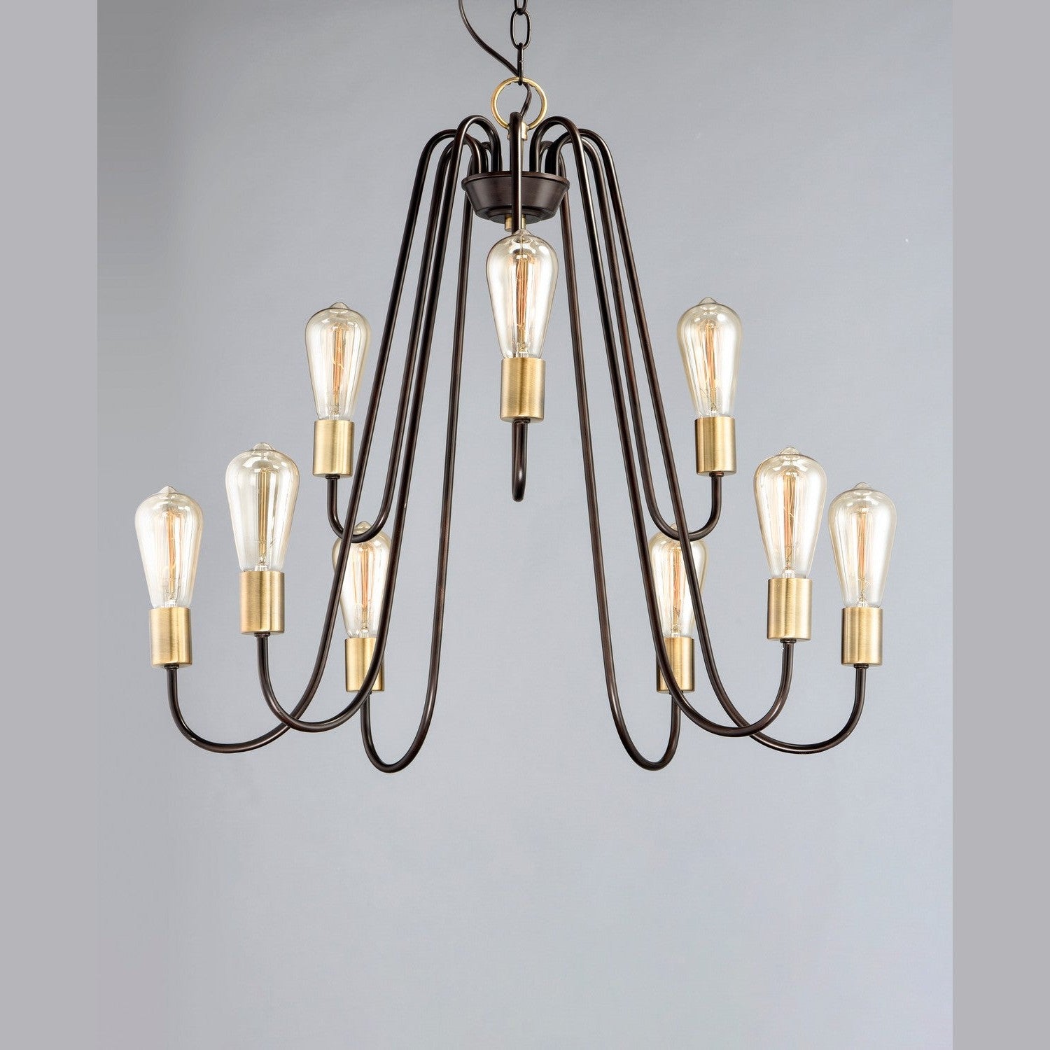 Maxim - 11737OIAB - Nine Light Chandelier - Haven - Oil Rubbed Bronze / Antique Brass