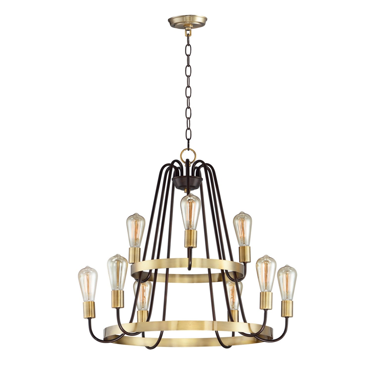 Maxim - 11737OIAB - Nine Light Chandelier - Haven - Oil Rubbed Bronze / Antique Brass