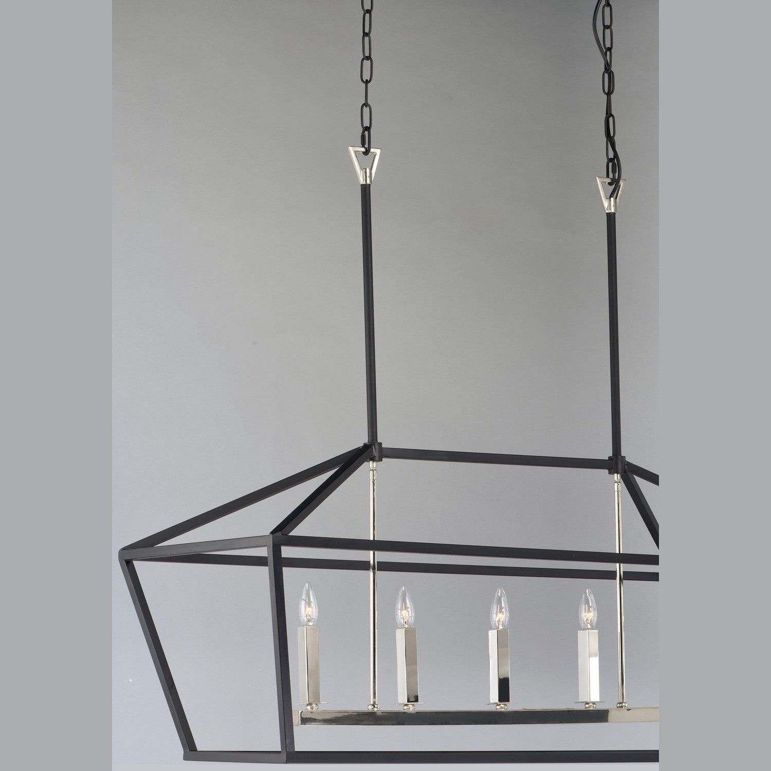Maxim - 25157TXBPN - Five Light Chandelier - Abode - Textured Black / Polished Nickel