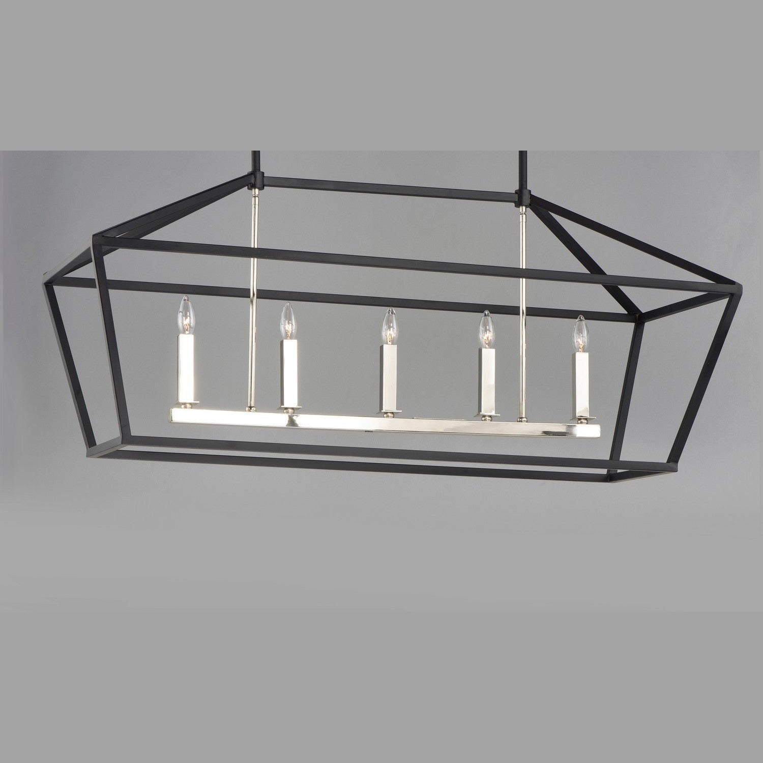 Maxim - 25157TXBPN - Five Light Chandelier - Abode - Textured Black / Polished Nickel