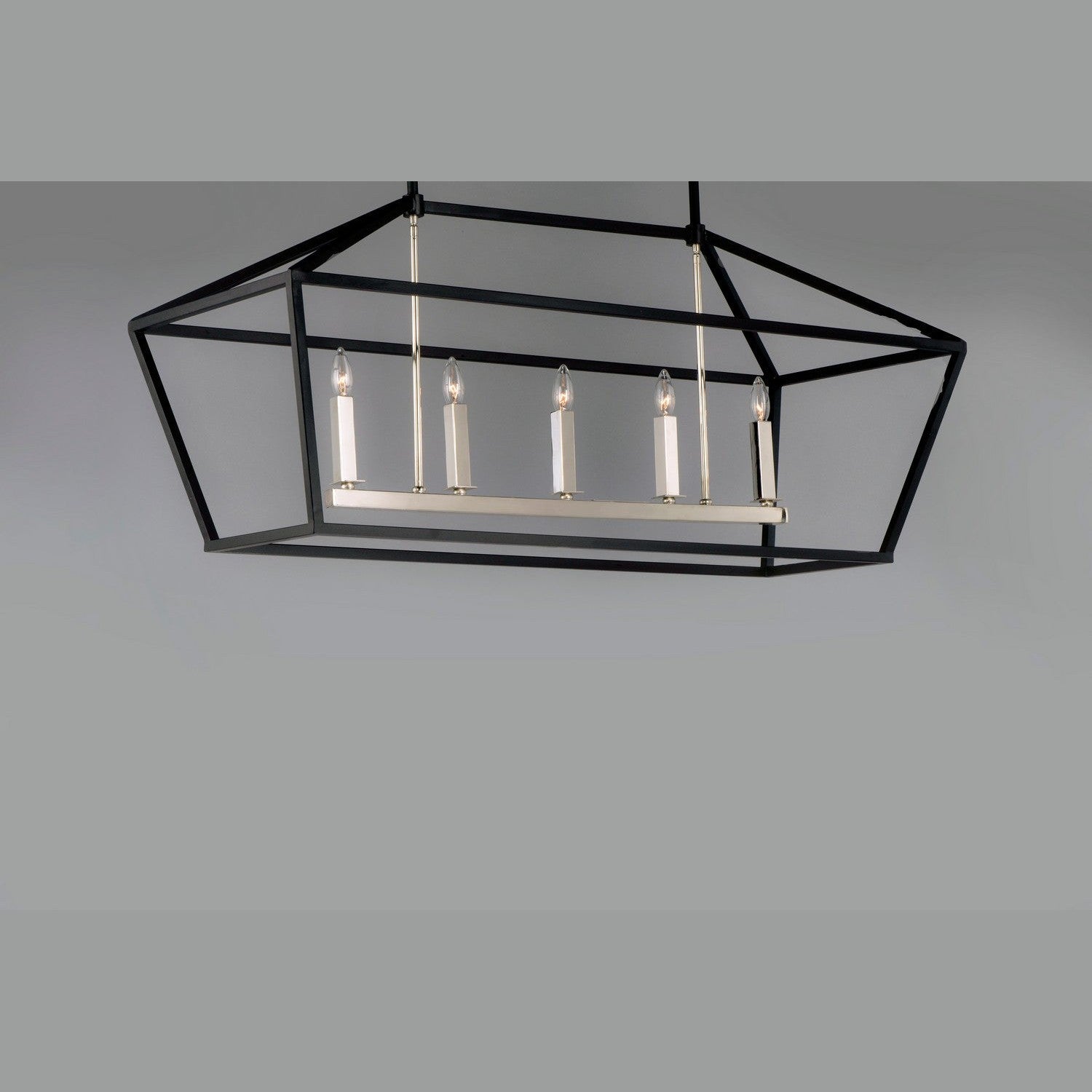 Maxim - 25157TXBPN - Five Light Chandelier - Abode - Textured Black / Polished Nickel
