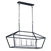 Maxim - 25157TXBPN - Five Light Chandelier - Abode - Textured Black / Polished Nickel