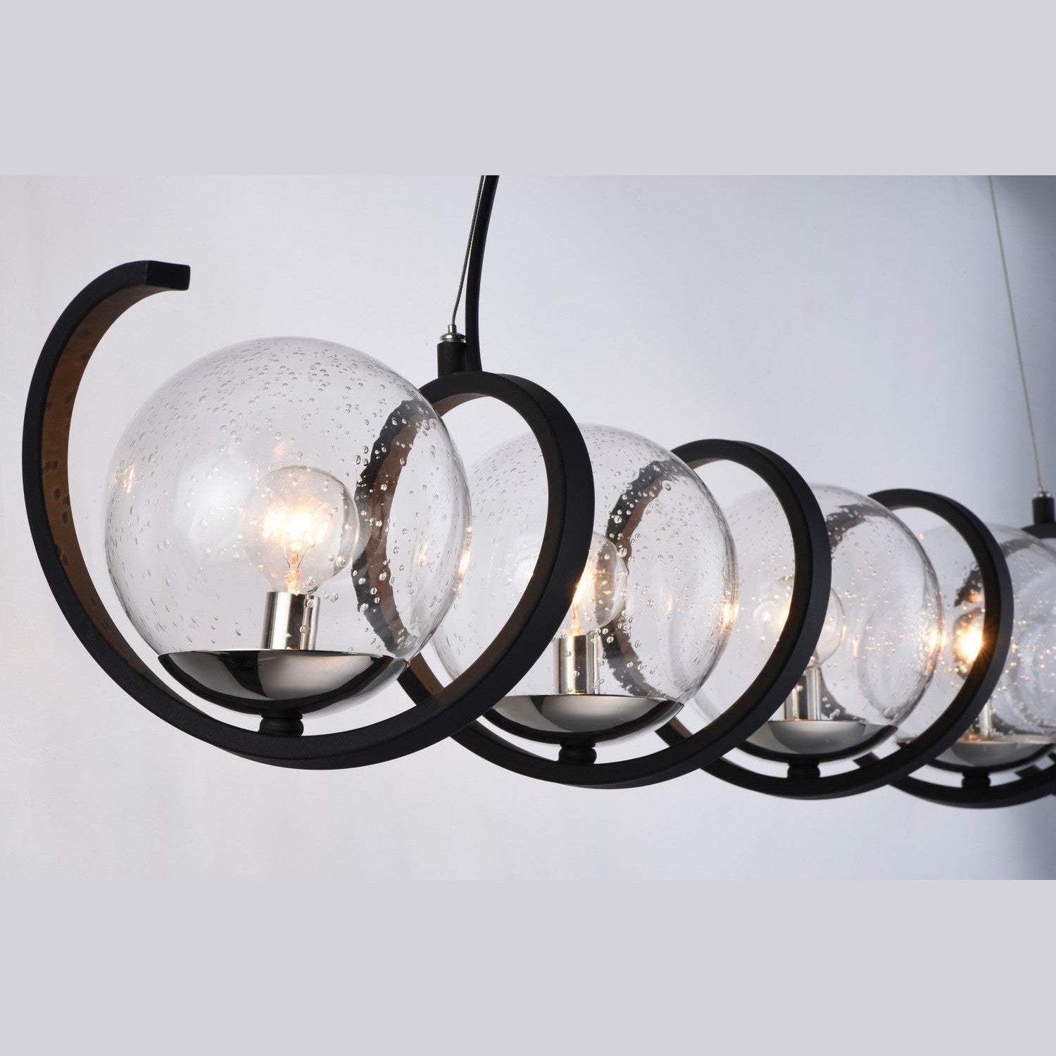 Maxim - 35105CDBKPN - Five Light Pendant - Curlicue - Black / Polished Nickel
