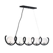 Maxim - 35105CDBKPN - Five Light Pendant - Curlicue - Black / Polished Nickel