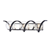 Maxim - 35106CDBKPN - Three Light Bath Vanity - Curlicue - Black / Polished Nickel