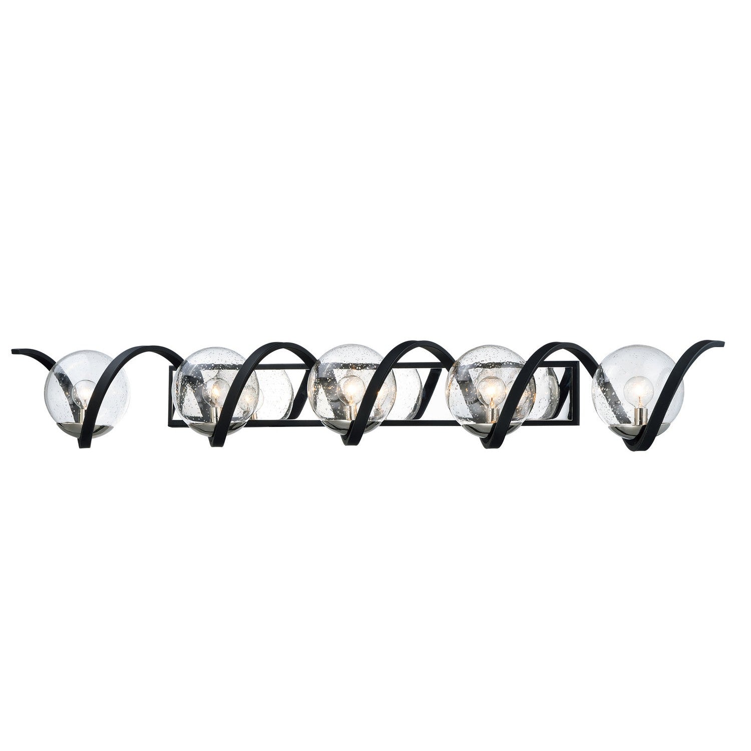 Maxim - 35107CDBKPN - Five Light Bath Vanity - Curlicue - Black / Polished Nickel