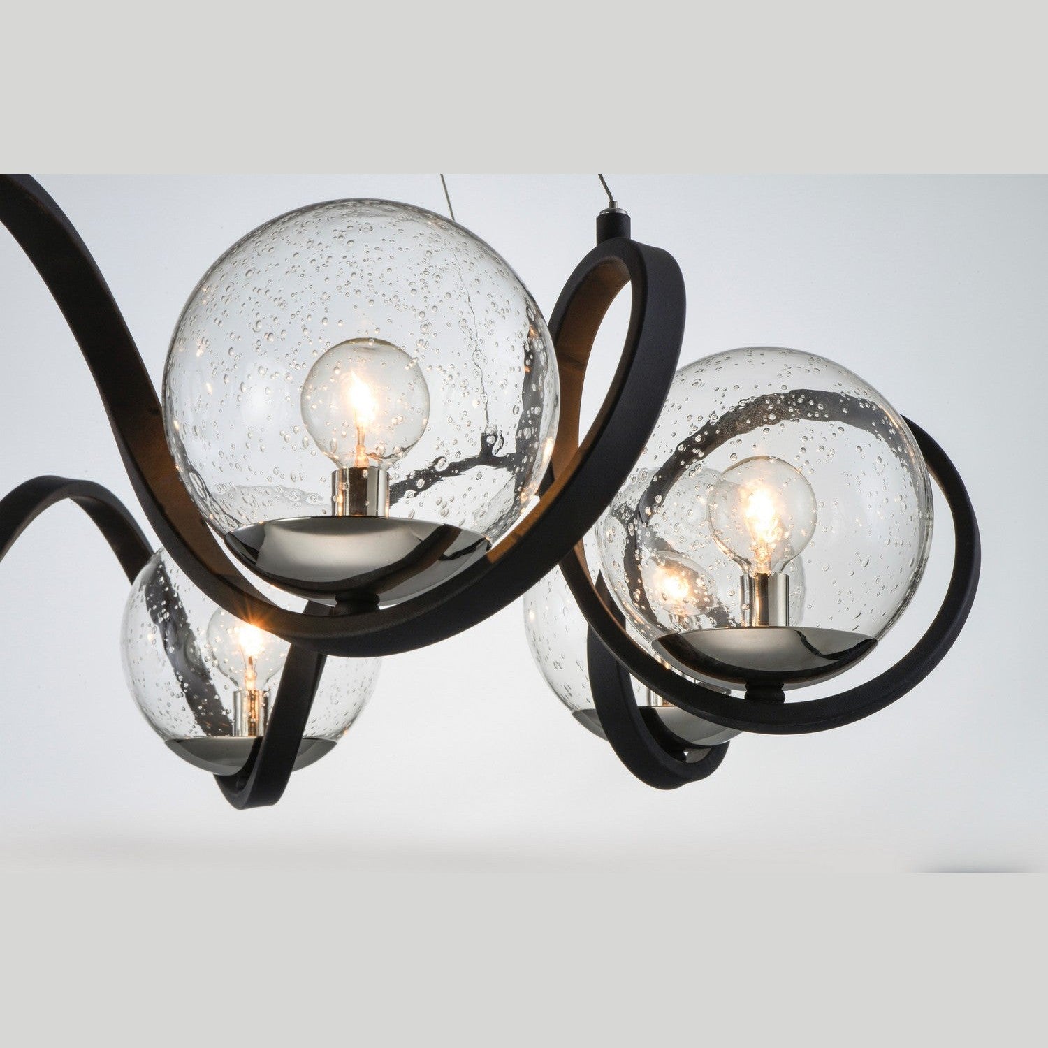 Maxim - 35108CDBKPN - Eight Light Pendant - Curlicue - Black / Polished Nickel