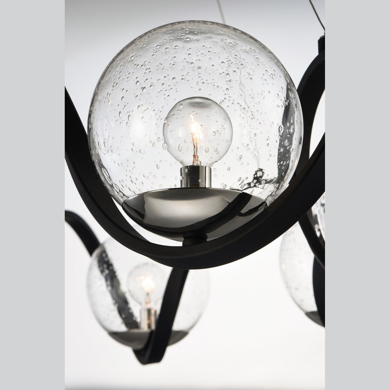 Maxim - 35108CDBKPN - Eight Light Pendant - Curlicue - Black / Polished Nickel