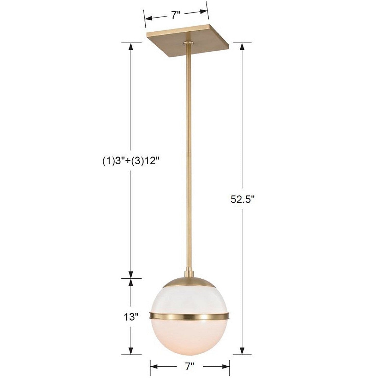 Crystorama - 2107-AG - One Light Chandelier - Truax - Aged Brass