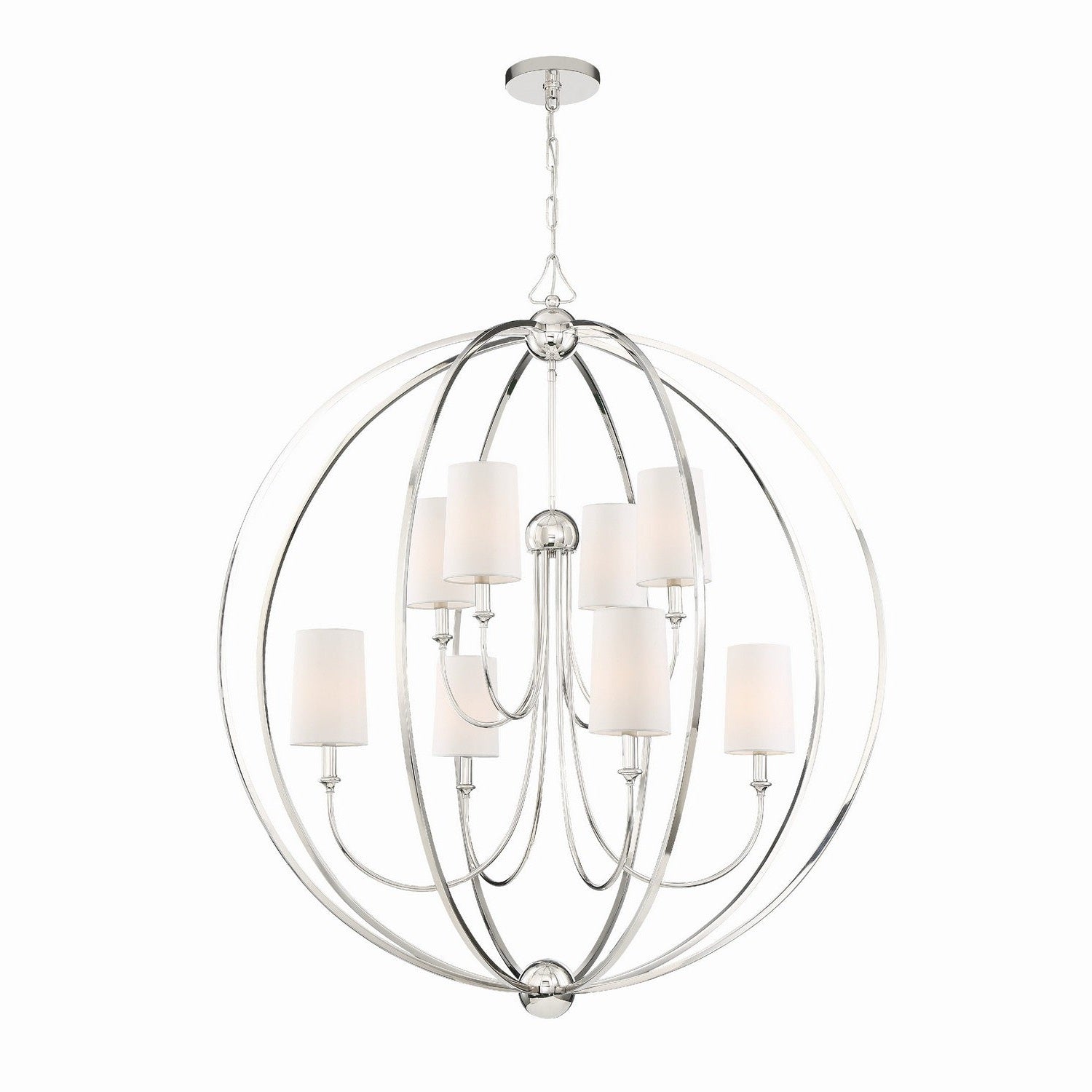 Crystorama - 2246-PN - Eight Light Chandelier - Sylvan - Polished Nickel