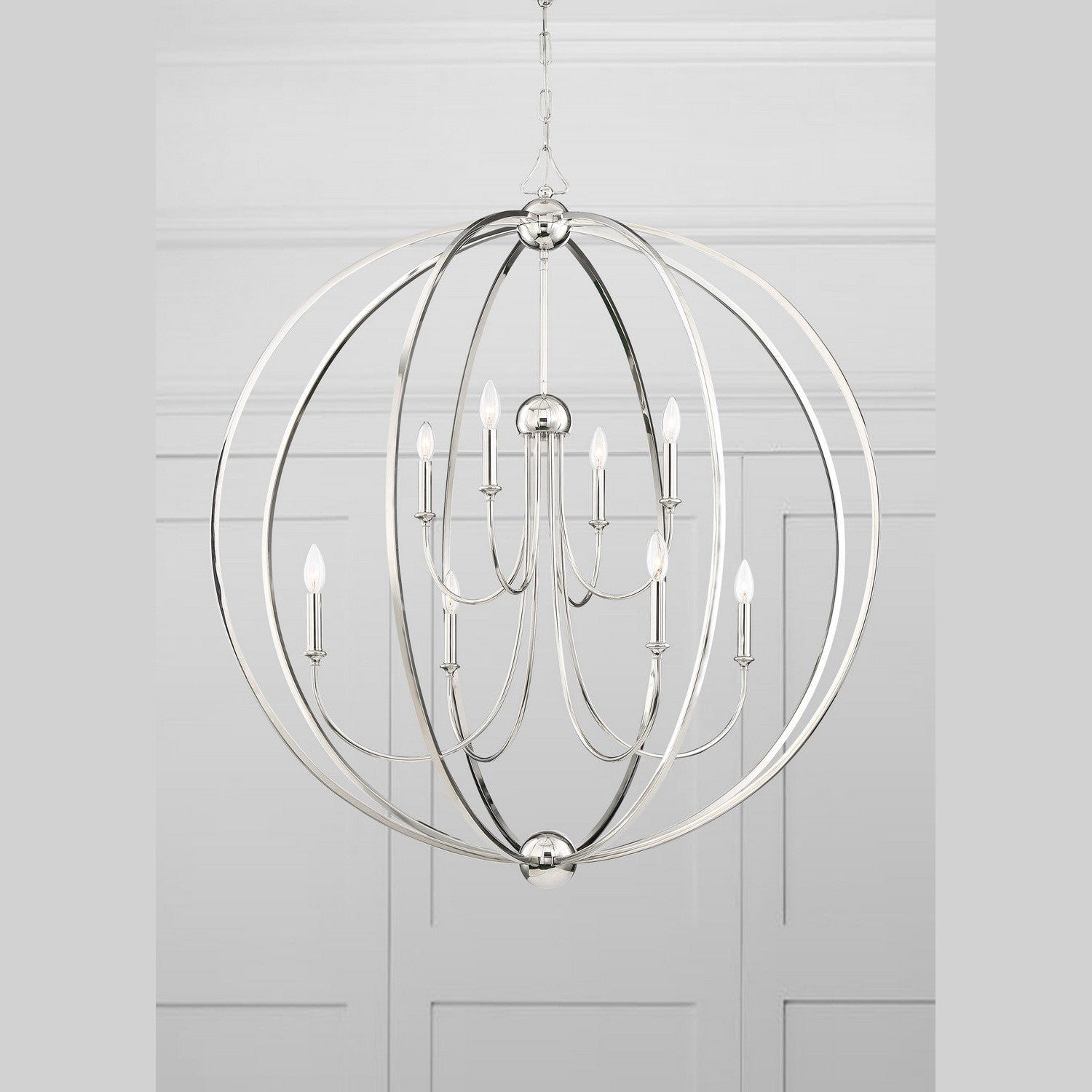 Crystorama - 2246-PN - Eight Light Chandelier - Sylvan - Polished Nickel
