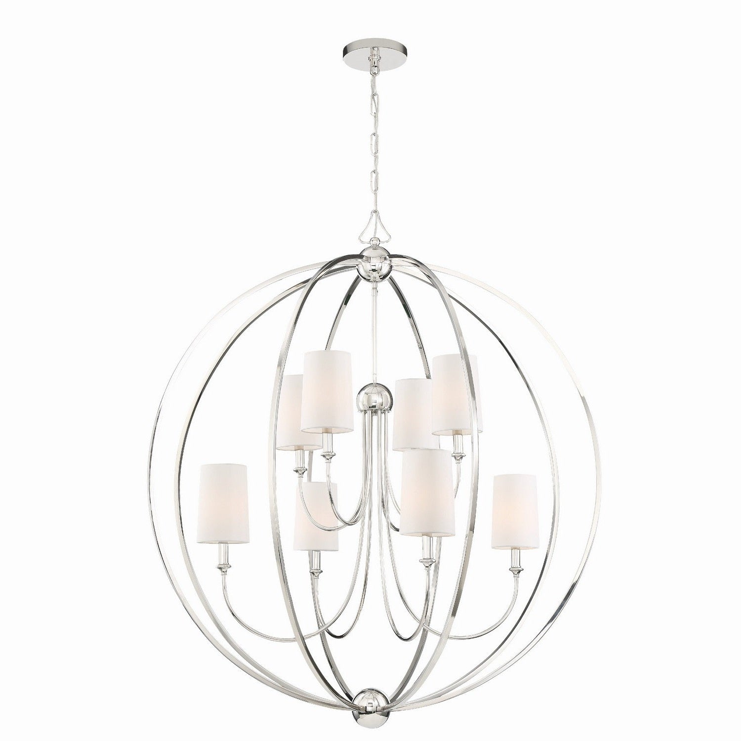 Crystorama - 2246-PN - Eight Light Chandelier - Sylvan - Polished Nickel