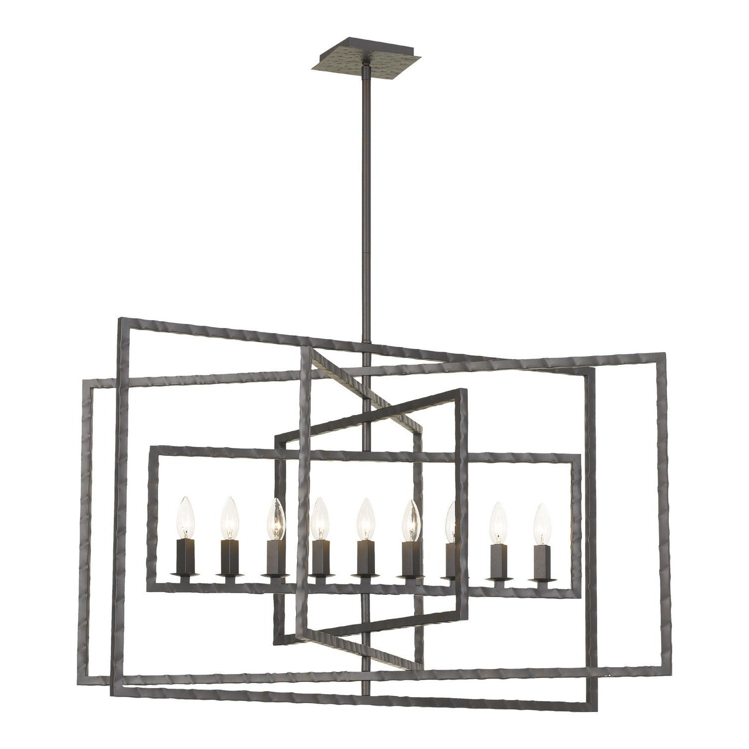 Crystorama - 337-RS - Nine Light Chandelier - Capri - Raw Steel