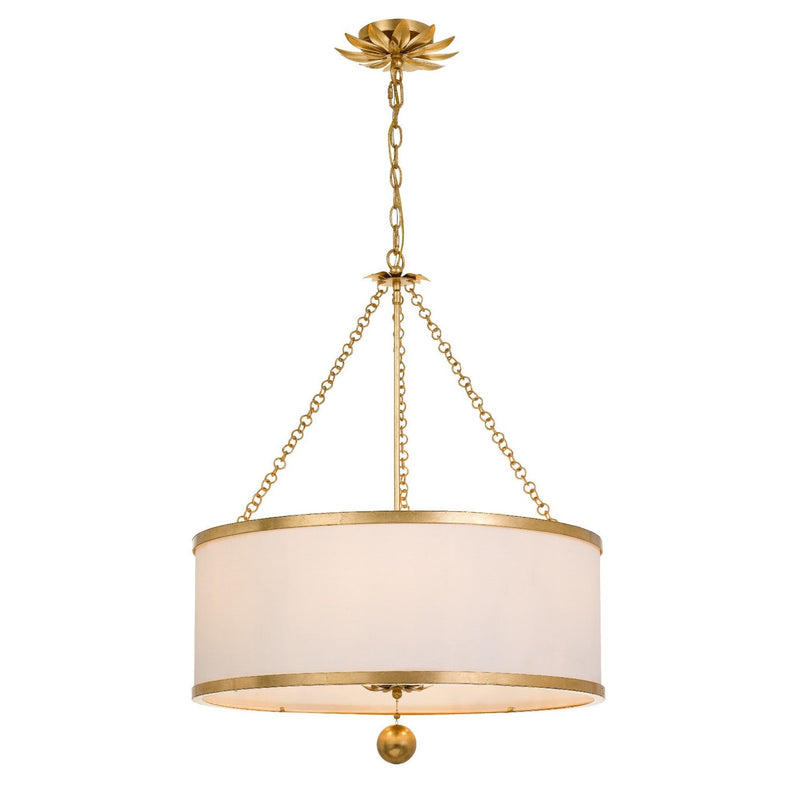 Crystorama - 518-GA - Six Light Chandelier - Broche - Antique Gold
