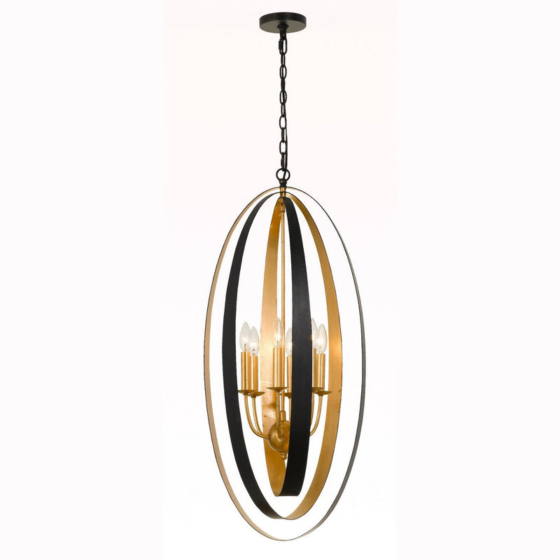 Crystorama - 597-EB-GA - Six Light Chandelier - Luna - English Bronze + Antique Gold