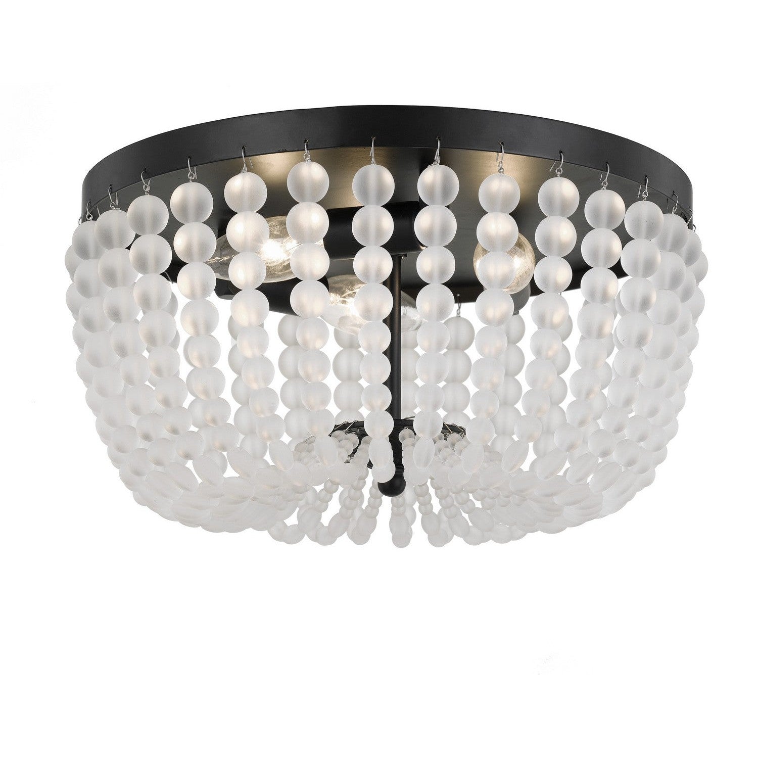 Crystorama - 600-MK - Three Light Flush Mount - Rylee - Matte Black