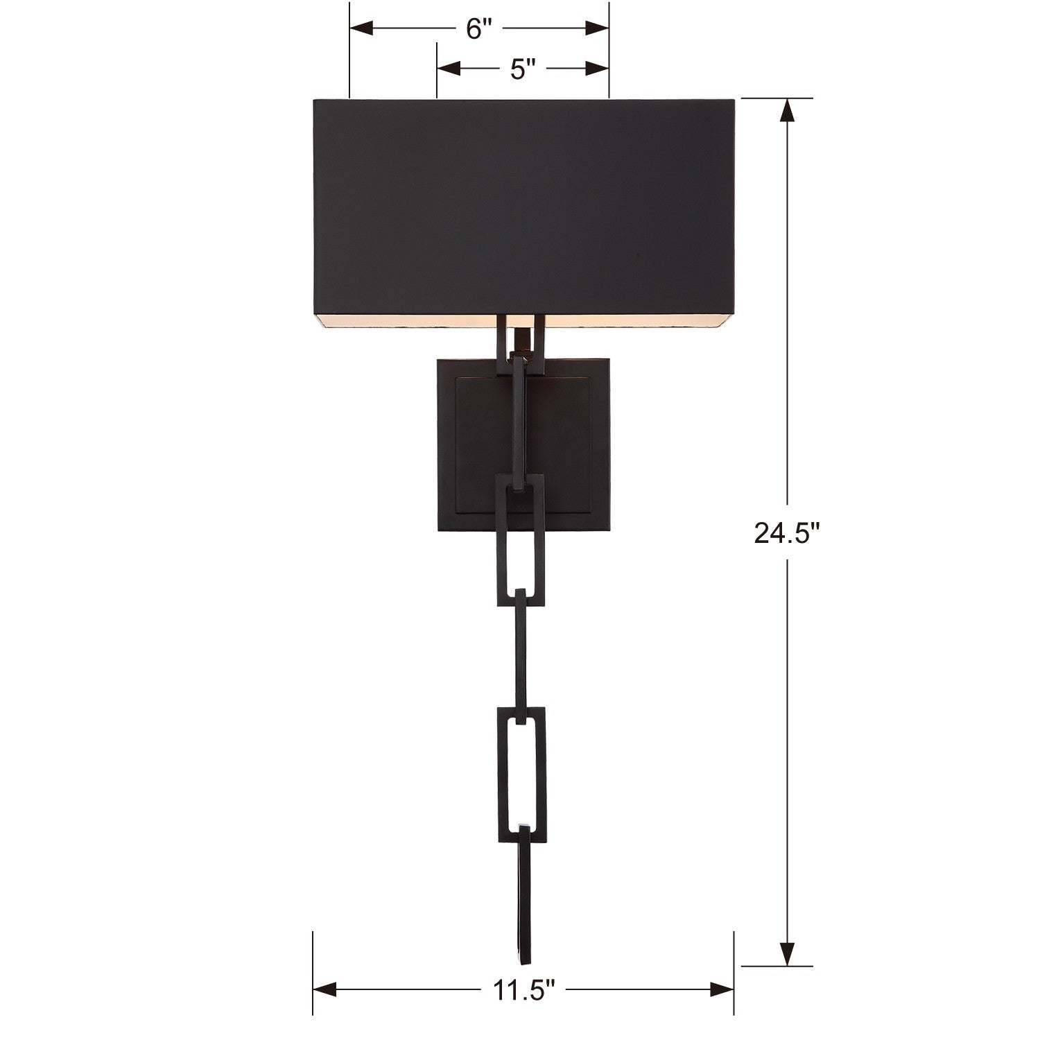 Crystorama - 8682-MK-WH - Two Light Wall Sconce - Alston - Matte Black + White