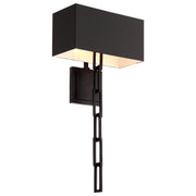 Crystorama - 8682-MK-WH - Two Light Wall Sconce - Alston - Matte Black + White