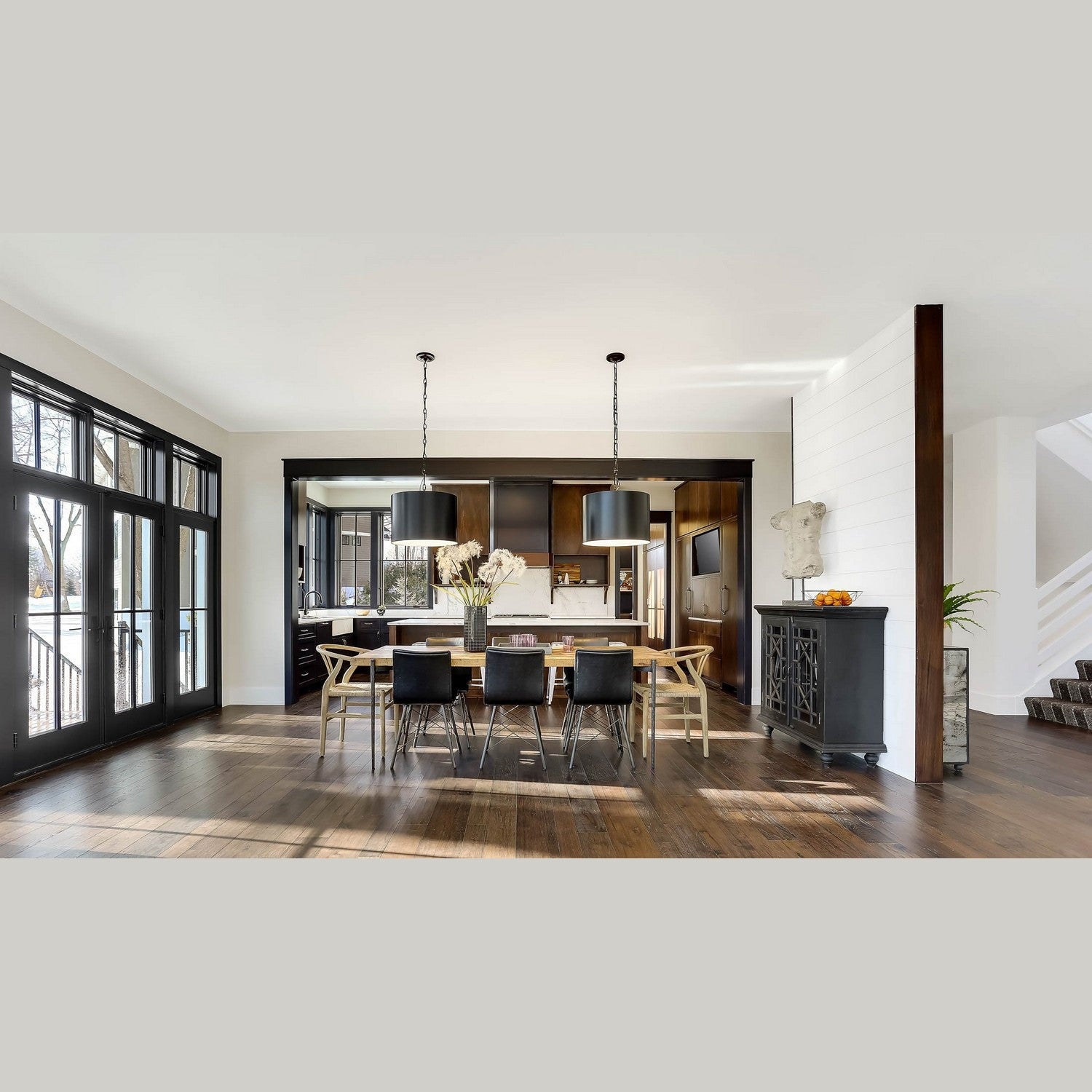 Crystorama - 8686-MK-WH - Six Light Chandelier - Alston - Matte Black + White