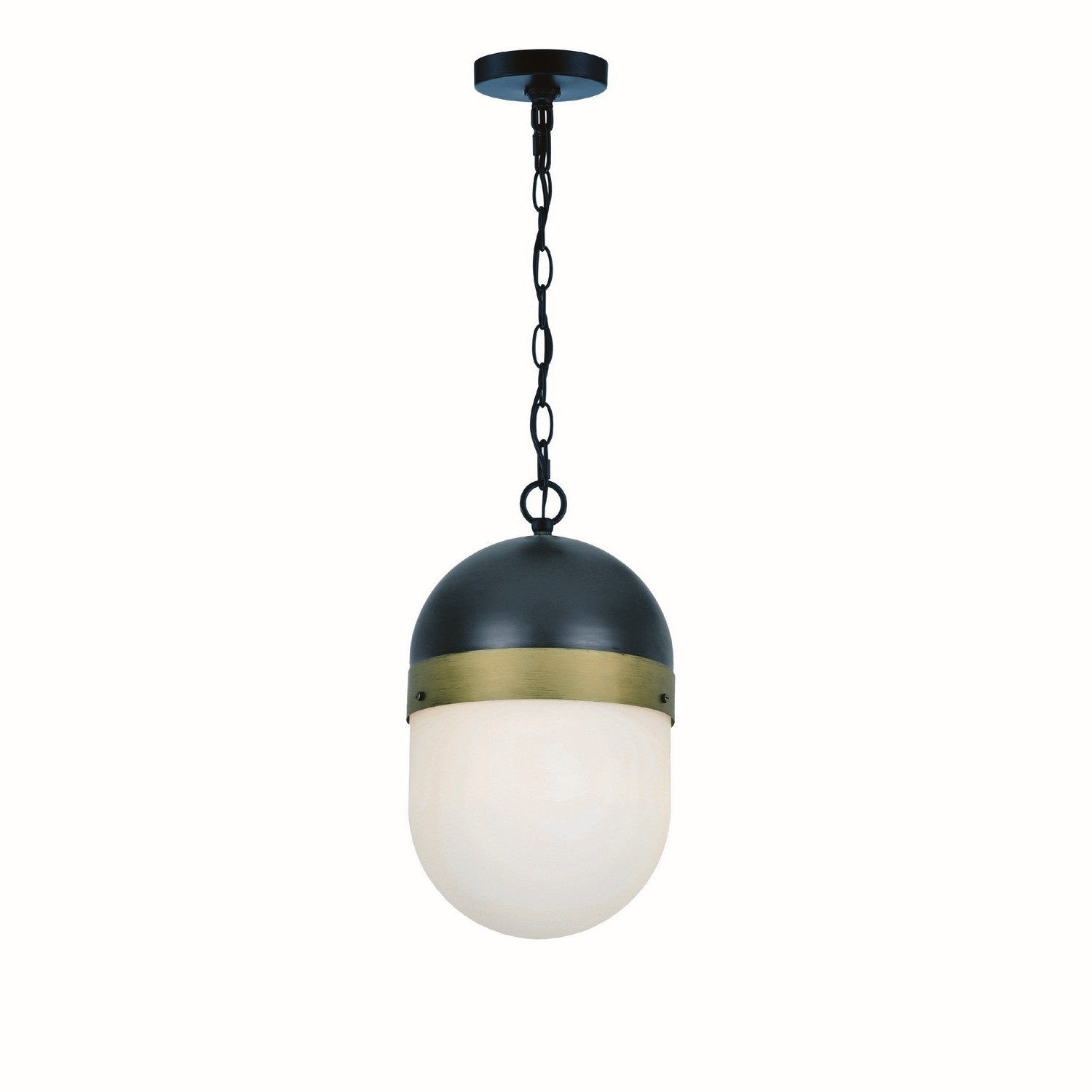 Crystorama - CAP-8507-MK-TG - One Light Outdoor Pendant - Capsule - Matte Black + Textured Gold
